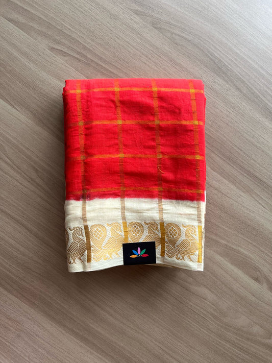 Big Zari Checks Cotton Saree-22061