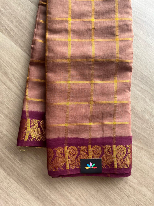 Big Zari Checks Cotton Saree-22062