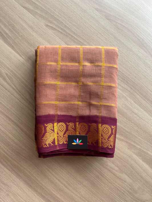 Big Zari Checks Cotton Saree-22062