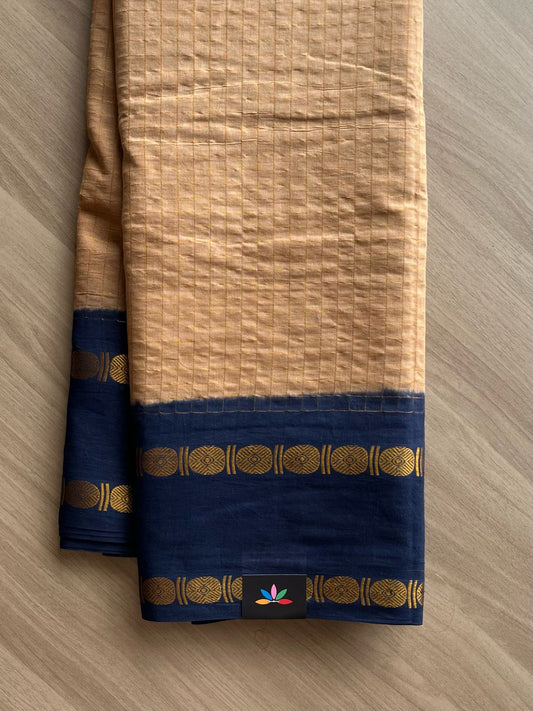 Zari Checks Contrast Border Cotton Saree-22066