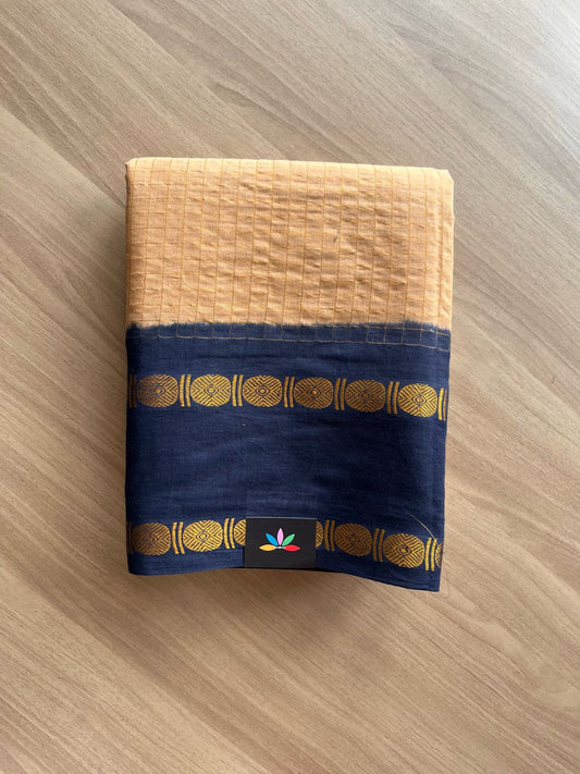 Zari Checks Contrast Border Cotton Saree-22066