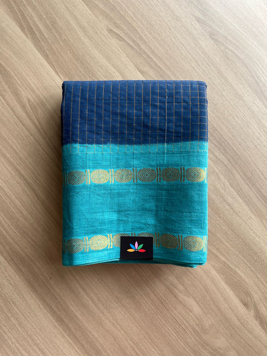Zari Checks Contrast Border Cotton Saree-22067