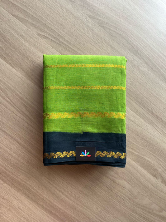 Contrast Border Vine Stripe Cotton Saree-22070