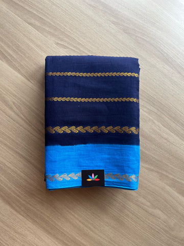 Contrast Border Vine Stripe Cotton Saree-22071