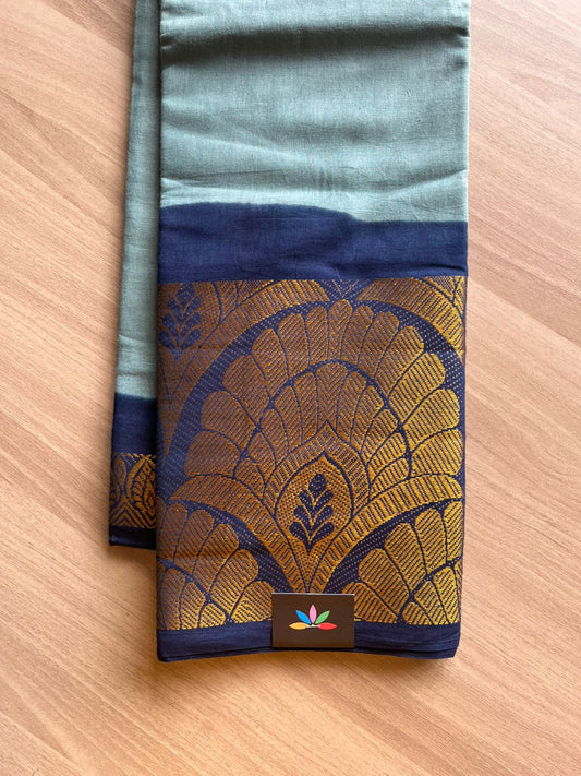 Contrast Border Cotton Saree-22335