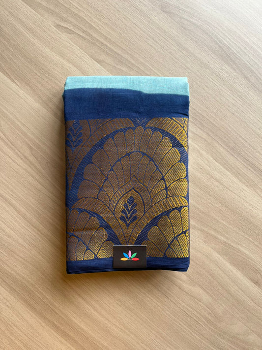 Contrast Border Cotton Saree-22335