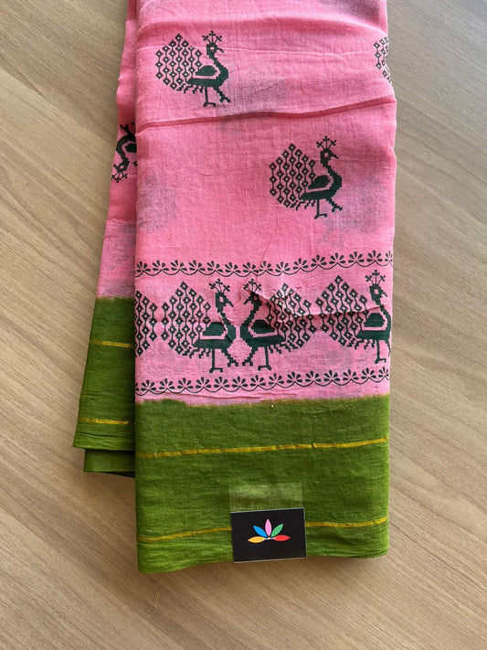 Zari Border Sungudi Print Pure Cotton Saree -22388