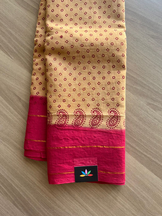Zari Border Sungudi Print Pure Cotton Saree -22393