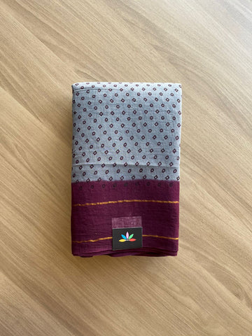 Zari Border Sungudi Print Pure Cotton Saree -22394