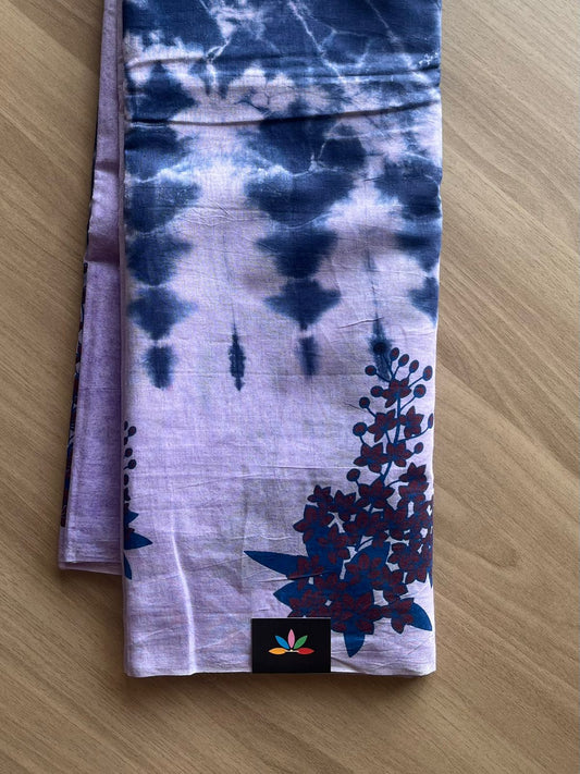 Shibori Printed Cotton Saree - 22561
