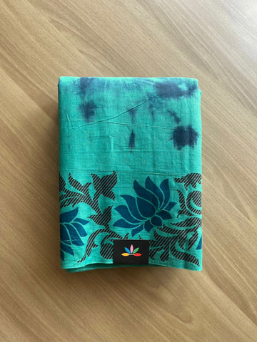 Shibori Cotton Saree with Printed Border- 22565