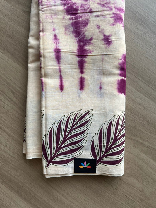 Shibori Cotton Saree with Printed Border- 22567