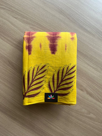 Shibori Cotton Saree with Printed Border- 22568