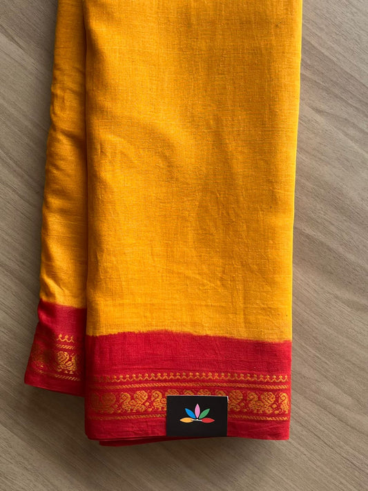 Contrast Small Annam Border Cotton Saree-22576