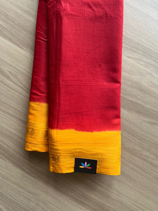 Contrast Small Annam Border Cotton Saree-22577-22578