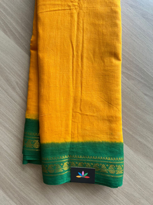 Contrast Small Annam Border Cotton Saree-22580