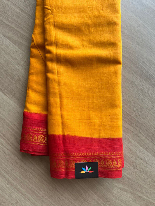 Contrast Small Annam Border Cotton Saree-22581