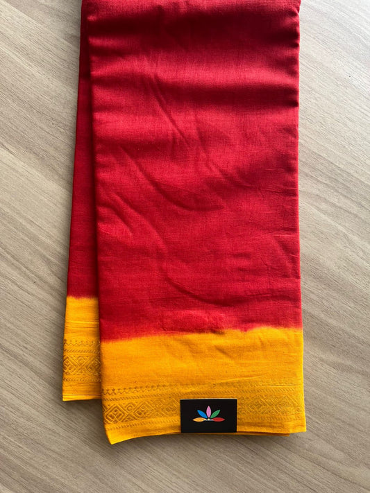 Contrast Small Annam Border Cotton Saree-22582-22583