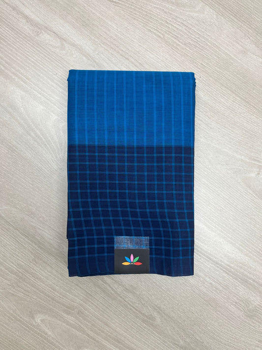 Stripped Cotton Saree with Checked Border-23826-23827