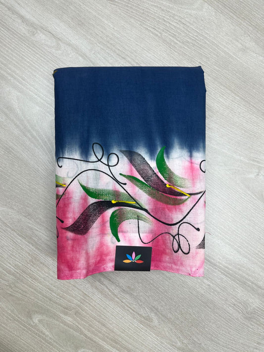 Hand Brush Work Cotton Saree-23828