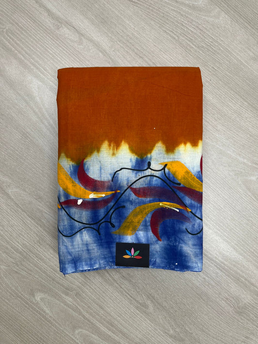 Hand Brush Work Cotton Saree-23829