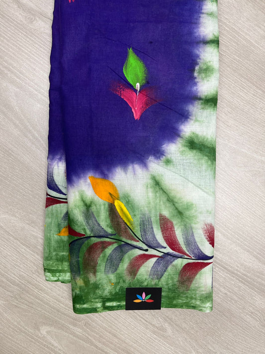 Hand Brush Work Cotton Saree-23832