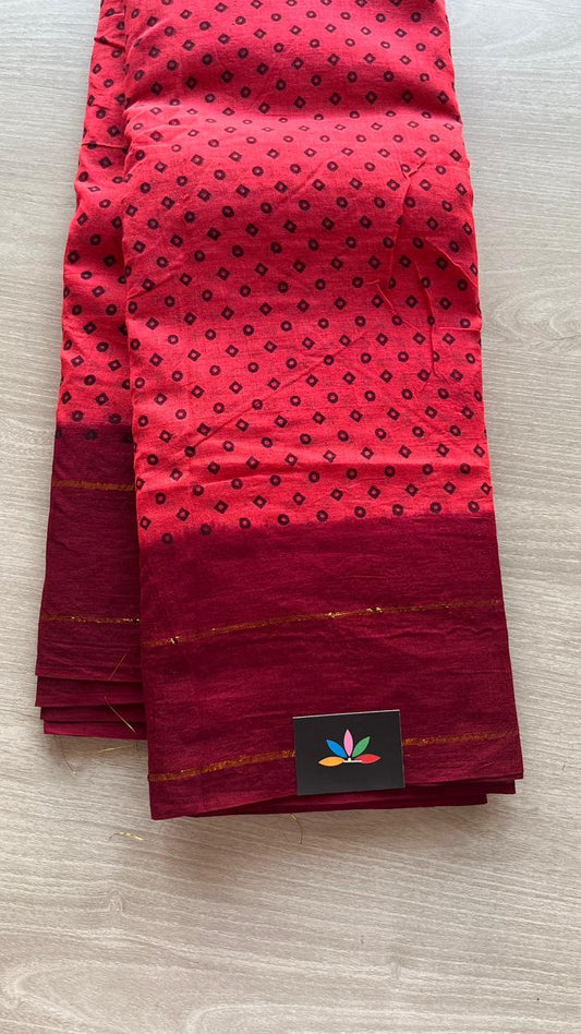 Zari Border Sungudi Print Pure Cotton Saree -25086