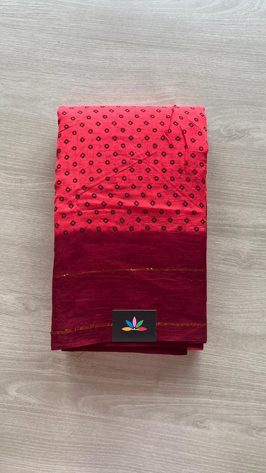 Zari Border Sungudi Print Pure Cotton Saree -25086