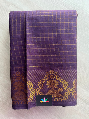 Zari Checks Annam Border Cotton Saree - 33338
