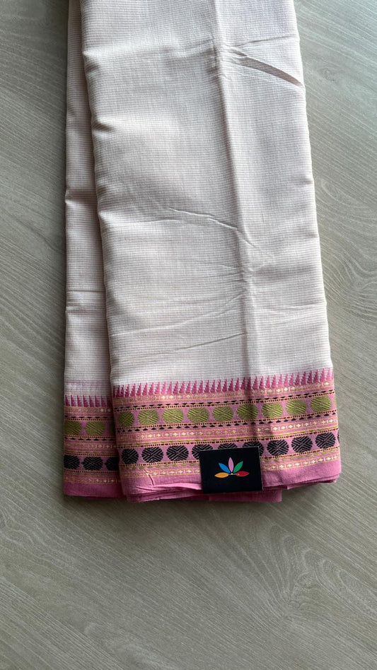 Contrast Border Cotton Saree -25092-25093