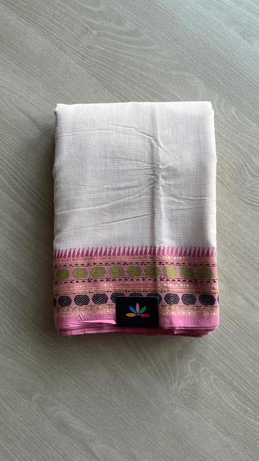 Contrast Border Cotton Saree -25092-25093