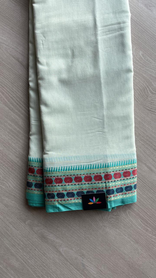 Contrast Border Cotton Saree -25094