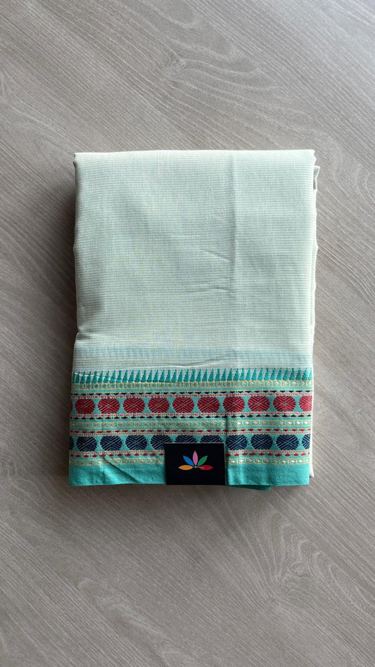 Contrast Border Cotton Saree -25094