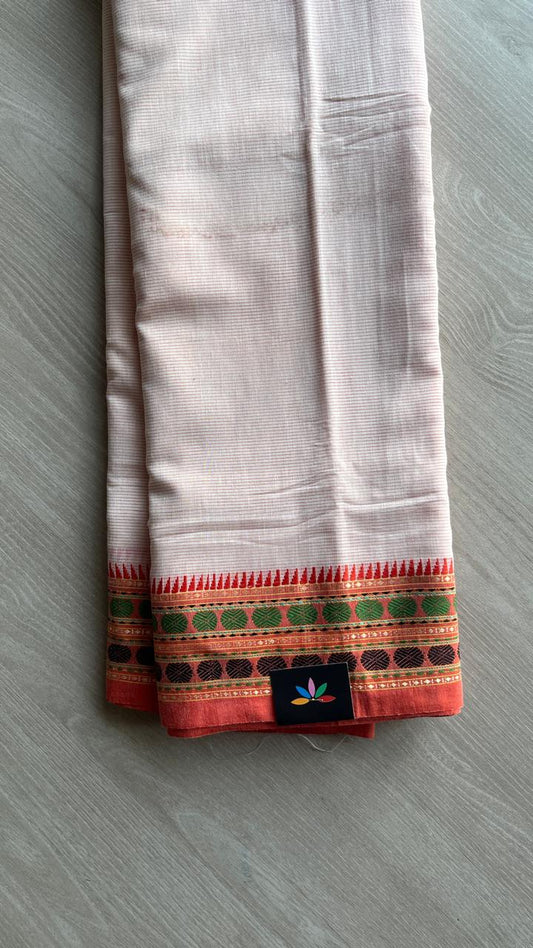 Contrast Border Cotton Saree -25095