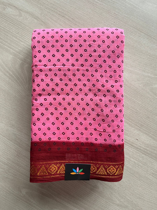 Zari Border Sungudi Print Pure Cotton Saree -26416