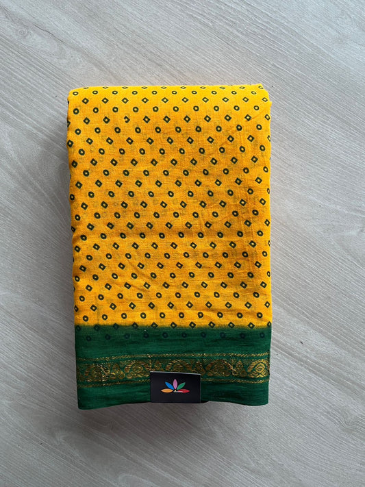 Zari Border Sungudi Print Pure Cotton Saree -26417