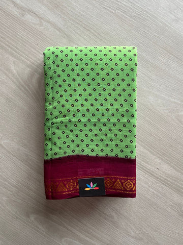 Zari Border Sungudi Print Pure Cotton Saree -26418