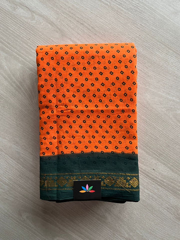 Zari Border Sungudi Print Pure Cotton Saree -26420