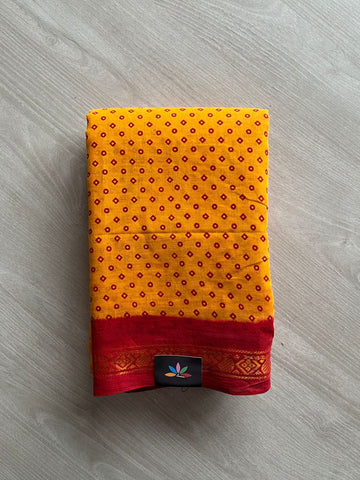 Zari Border Sungudi Print Pure Cotton Saree -26423