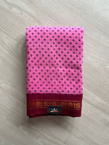 Zari Border Sungudi Print Pure Cotton Saree -26424