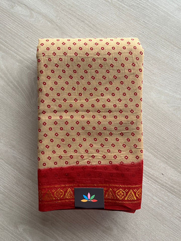 Zari Border Sungudi Print Pure Cotton Saree -26425