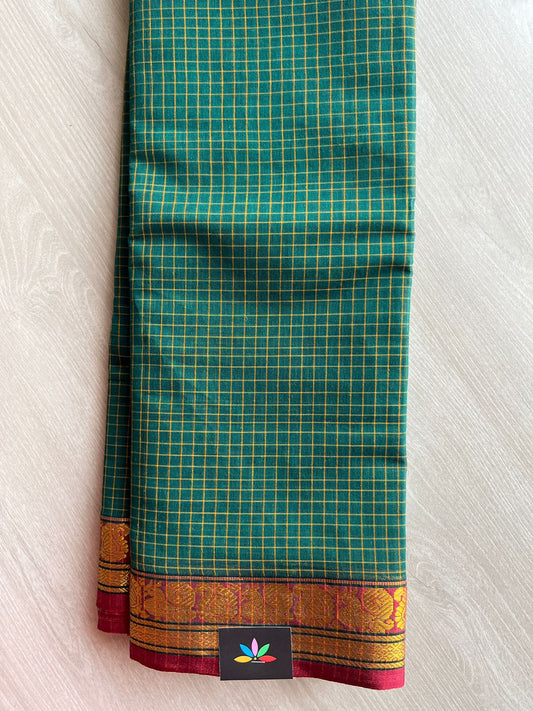 Annam Border Checked Cotton Saree -26774