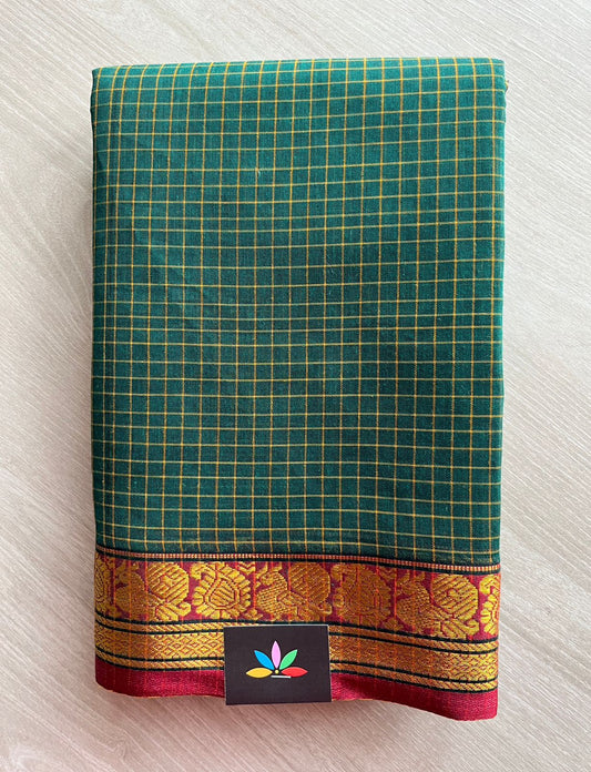 Annam Border Checked Cotton Saree -26774