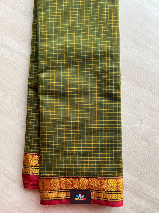 Annam Border Checked Cotton Saree -26775