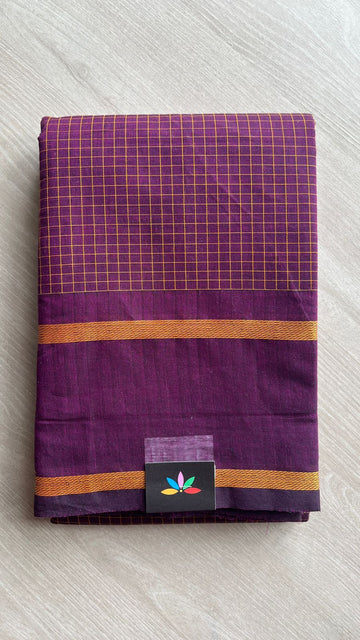 Checked Chettinad Cotton Saree - 25576