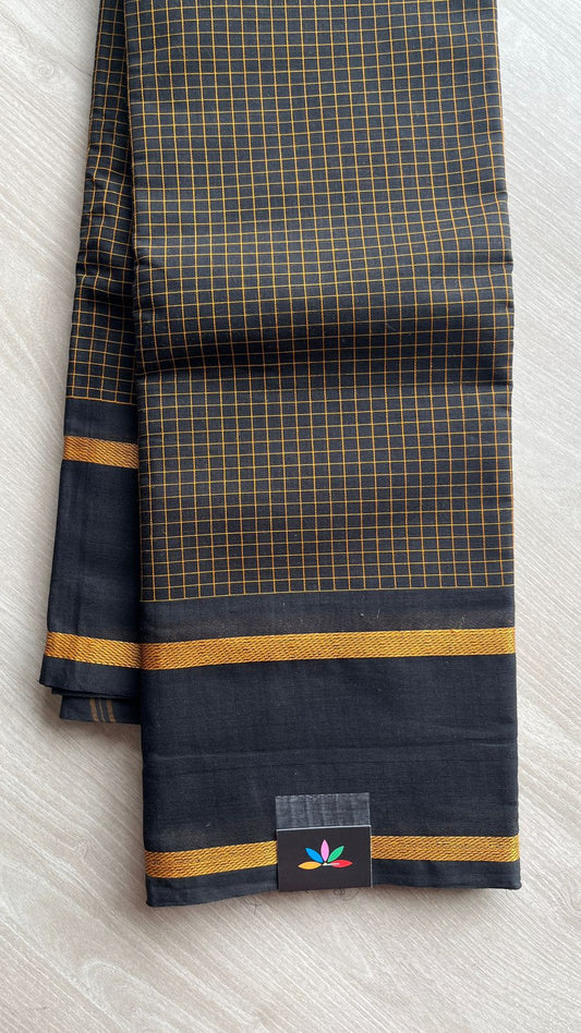 Checked Chettinad Cotton Saree - 25577