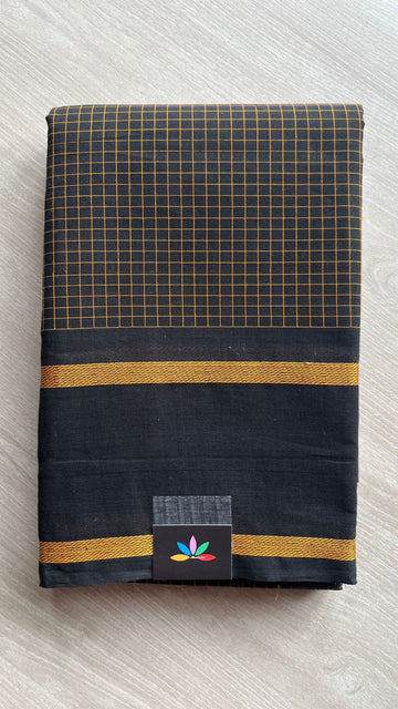 Checked Chettinad Cotton Saree - 25577