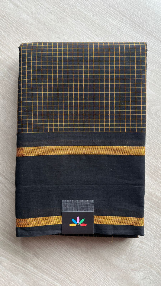 Checked Chettinad Cotton Saree - 25577