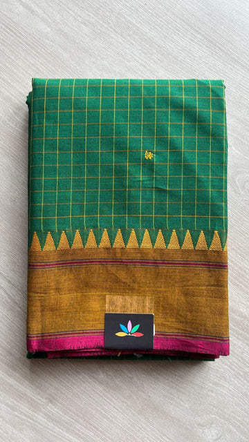 Checked Chettinad Cotton Saree - 25579