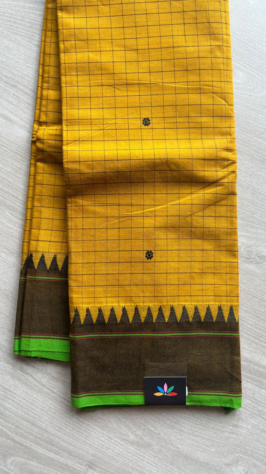 Checked Chettinad Cotton Saree - 25580
